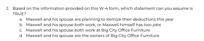 Based on the information provided on this W-4