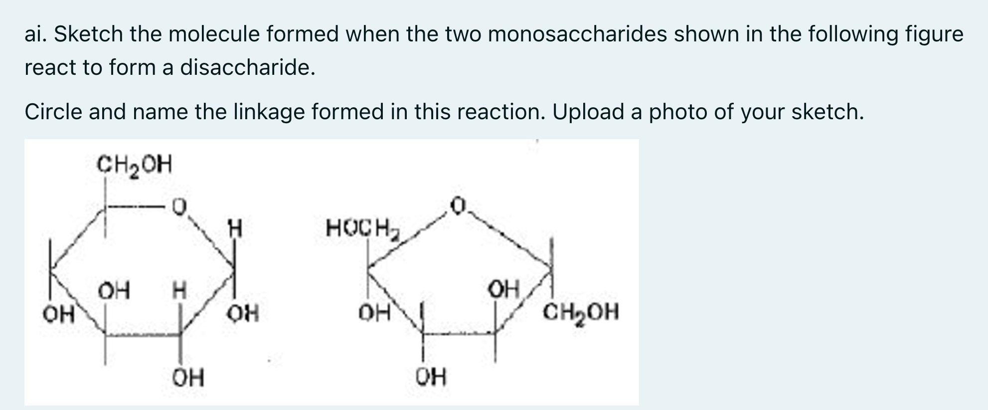 ai. Sketch the molecule formed when the two