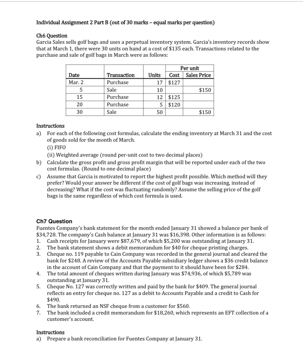 Individual Assignment 2 Part B (out of 30 marks -