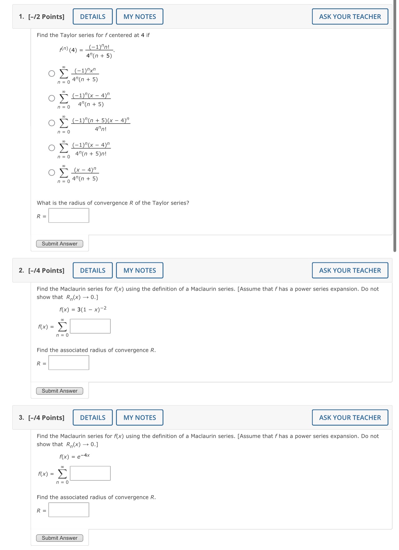 Can you help me with 1-3? 1. [-/2 Points] DETAILS
