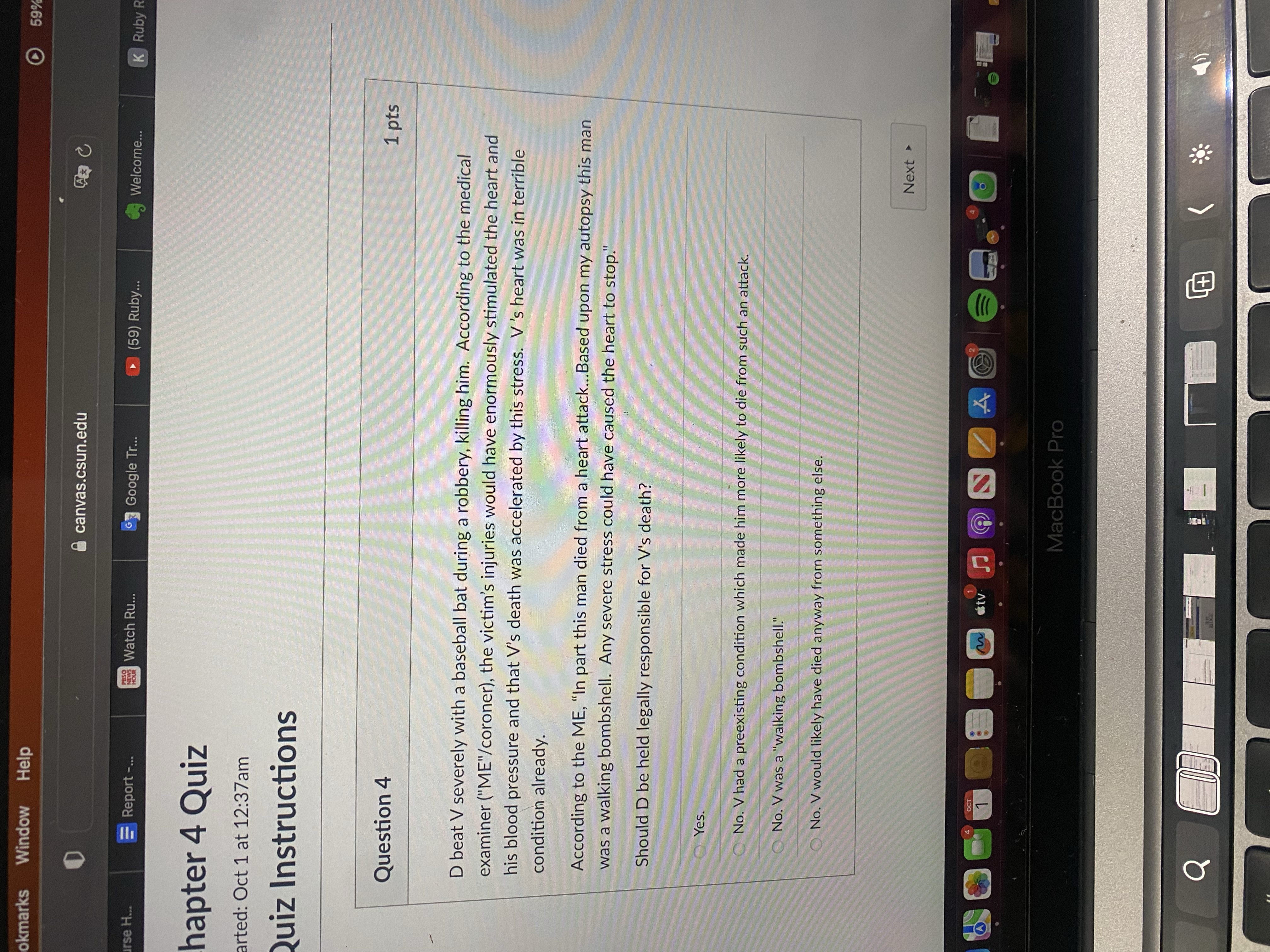 canvas.csun.edu Files Googl. (59)... Welc. K Ruby