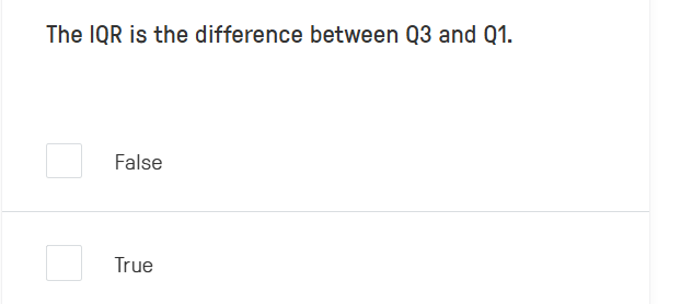 answer The IQR is the difference between Q3 and