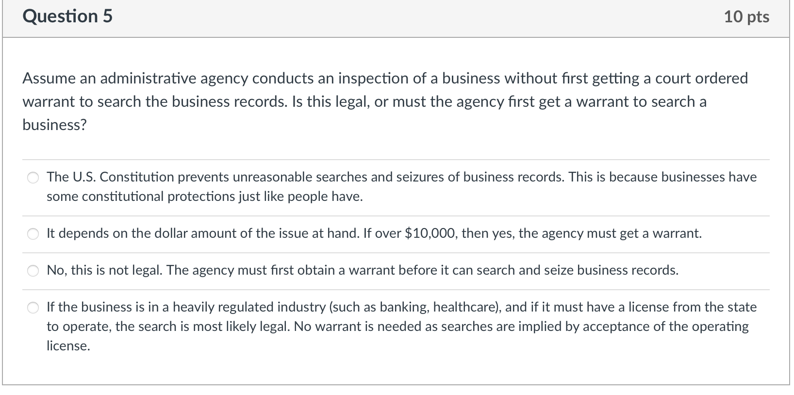 Question 10 10 pts Assume the Texas Health