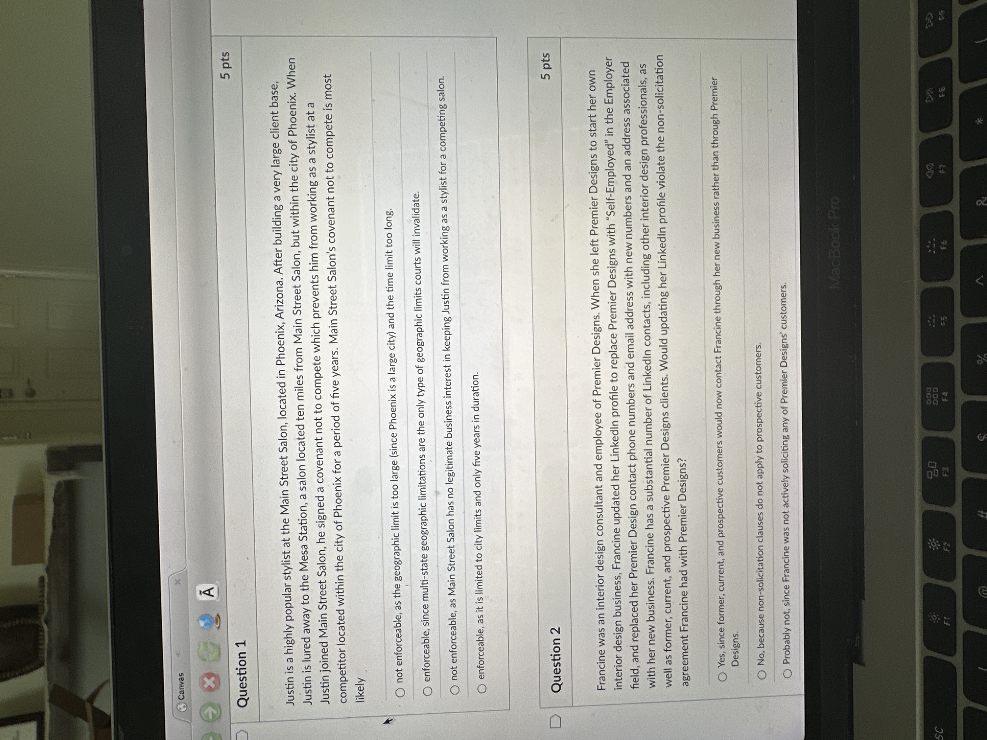 Canvas On 2A Question 1 5 pts Justin is a highly