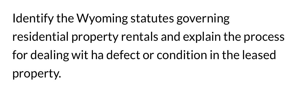 Identify the Wyoming statutes governing