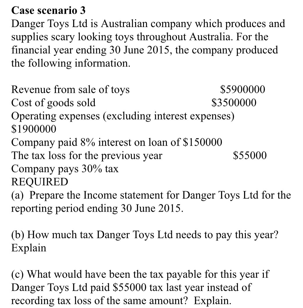 Case scenario 3 Danger Toys Lid is Australian