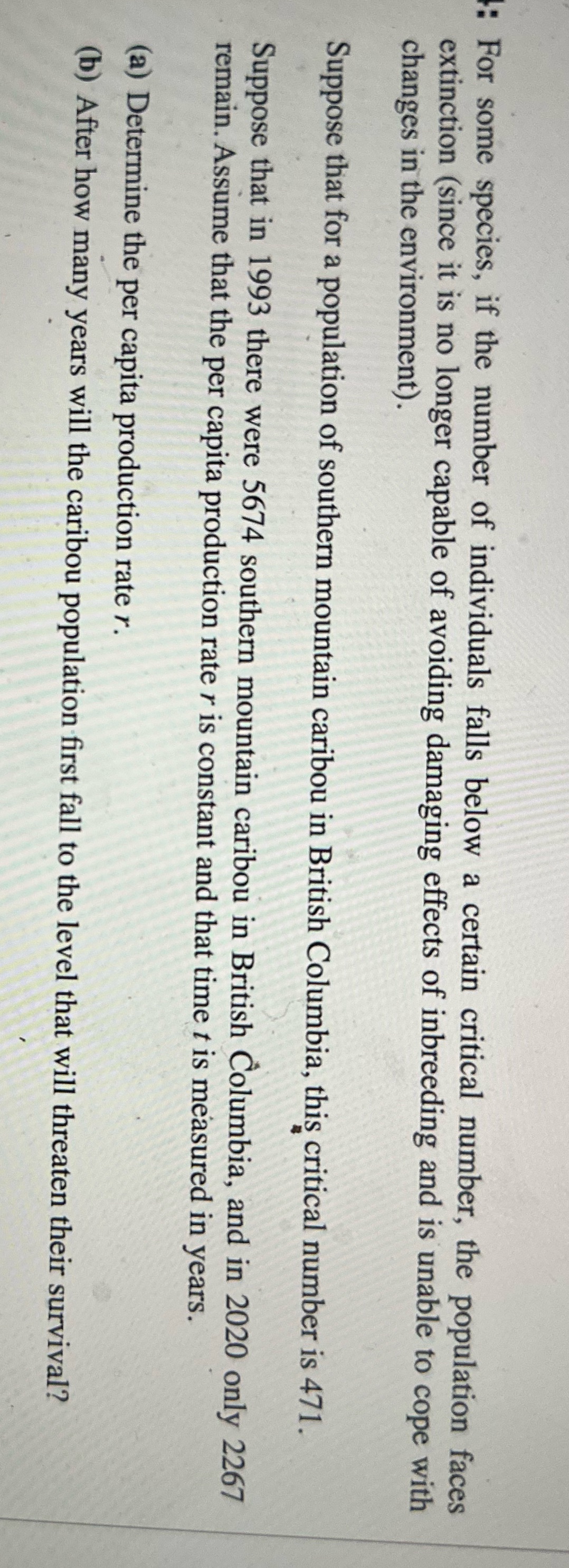 : For some species, if the number of individuals