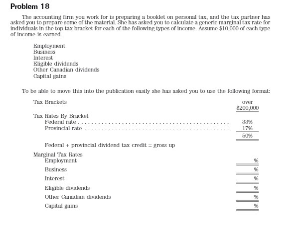 Problem 18 The accounting firm you work for is