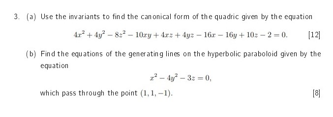 Geometry and Conics Question: 3. (a) Use the