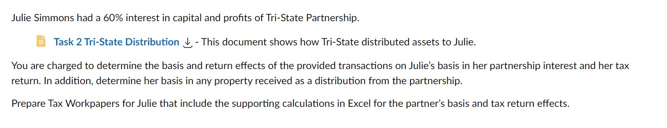 Julie Simmons had a 60% interest in capital and