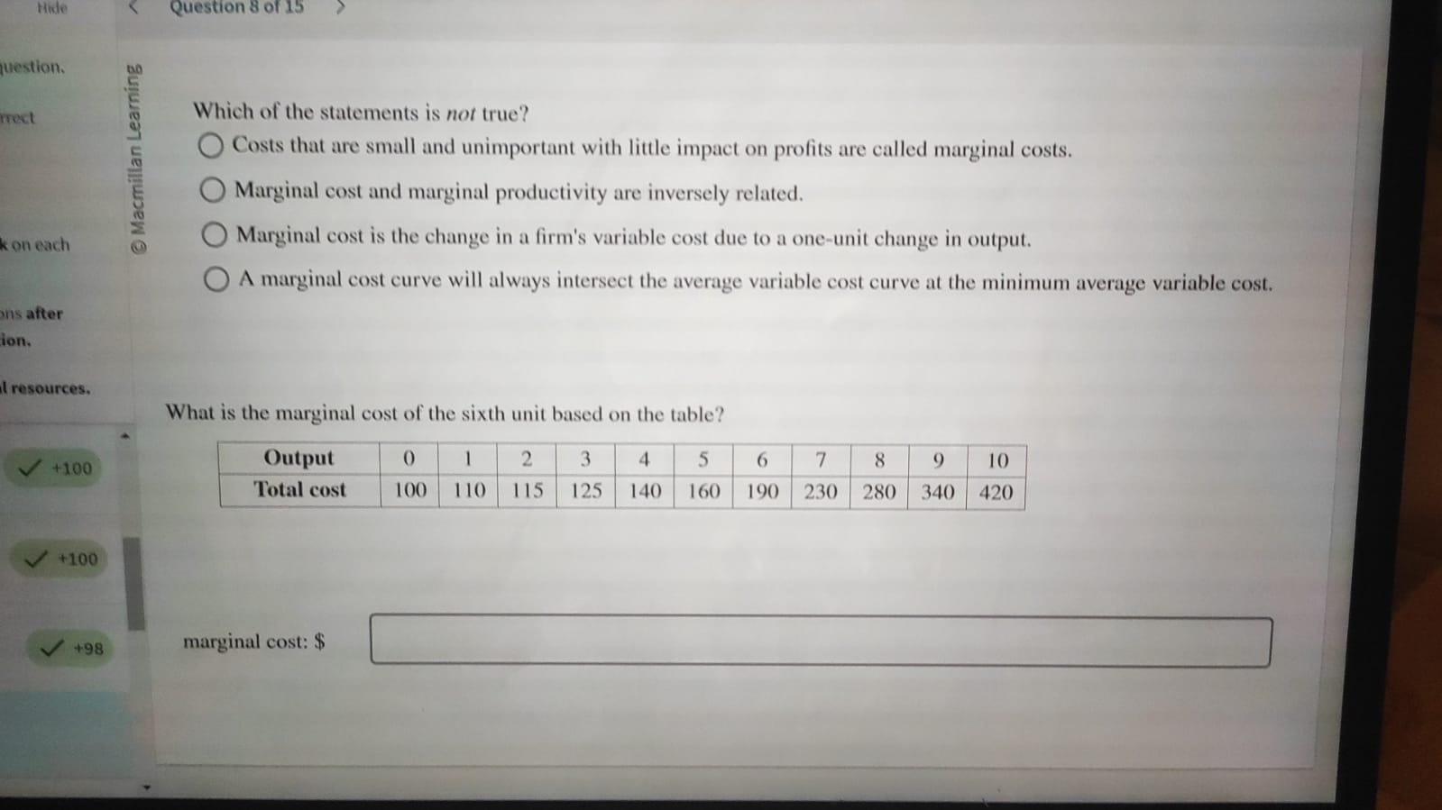 ANSWER Ride Question S of 15 question. frect