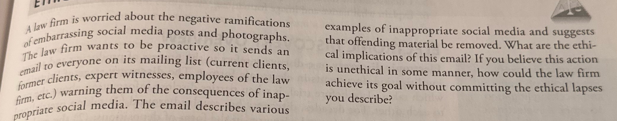 A law firm is worried about the negative