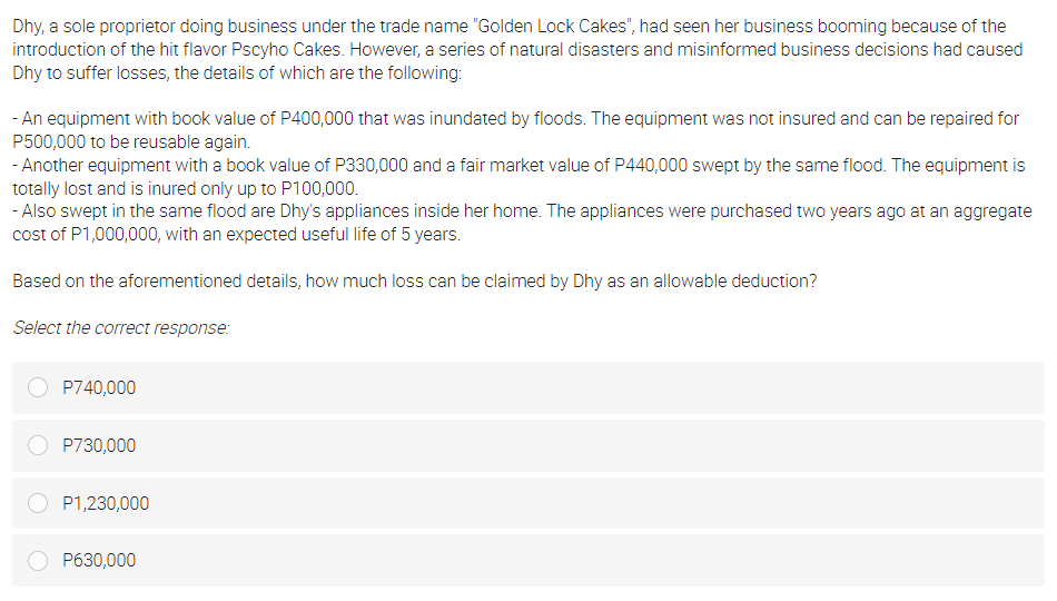 In computing for the optional standard deduction