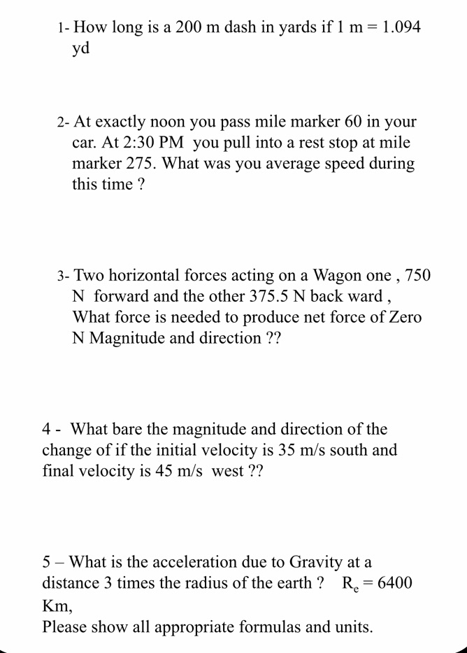 1- How long is a 200 m dash in yards if I m =