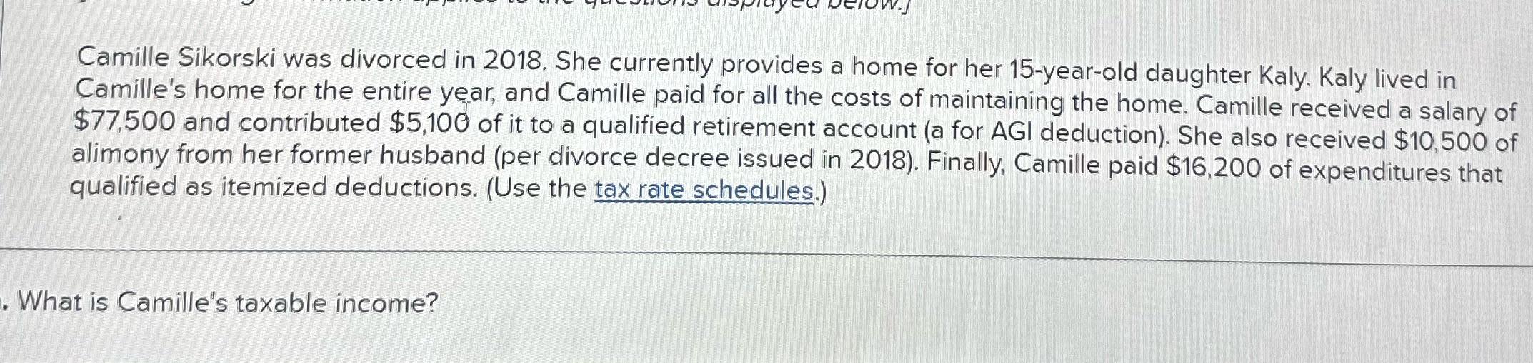 Use 2023 tax schedules Camille Sikorski was