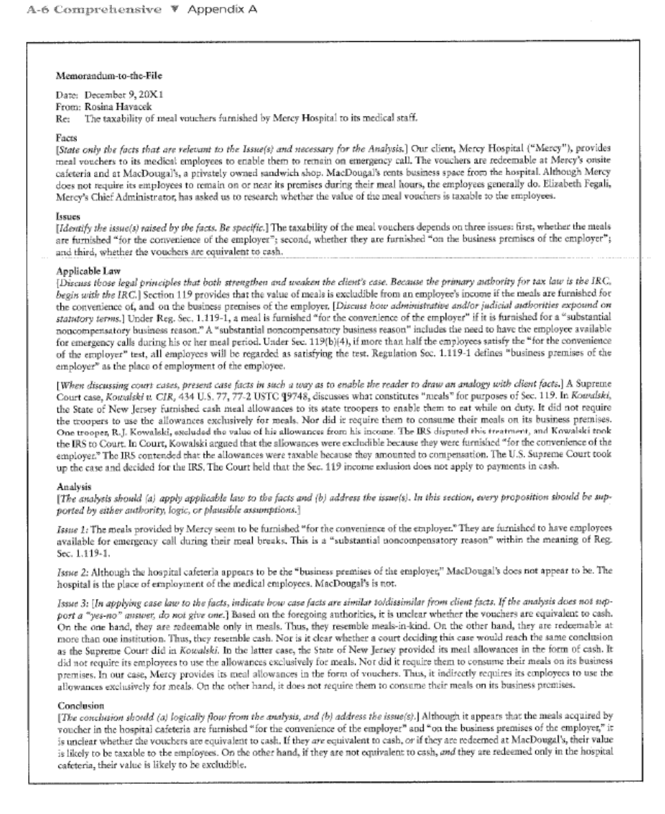 REQUIREMENT Complete a tax research project memo.