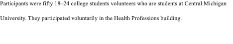 Participants were fifty 18-24 college students