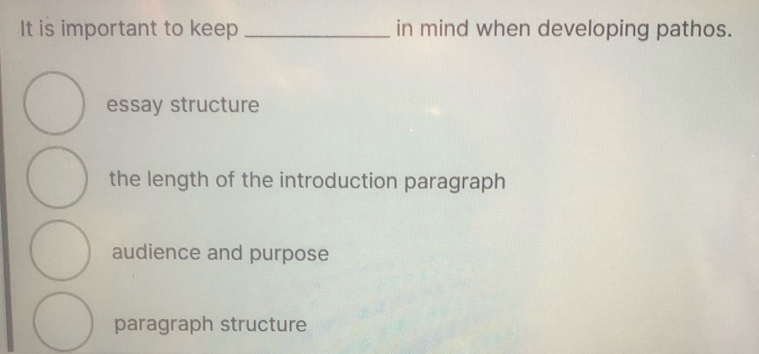 It is important to keep in mind when developing