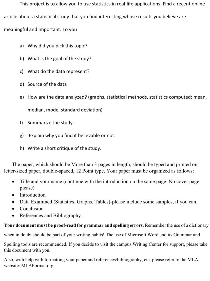 This project is to allow you to use statistics in