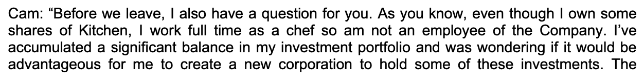 Cam: \"Before we leave, I also have a question