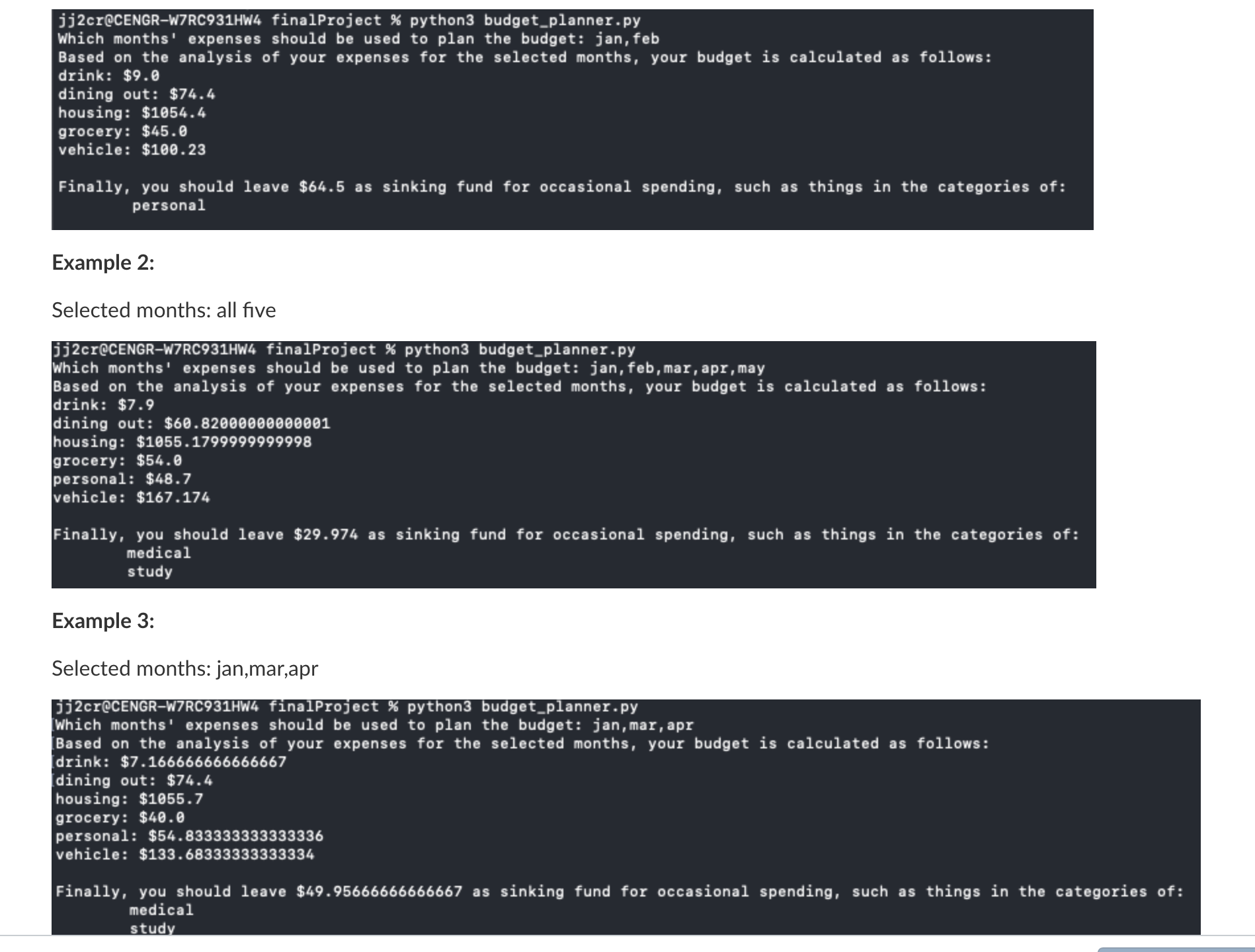 make a python program called budgetPlanner.py.