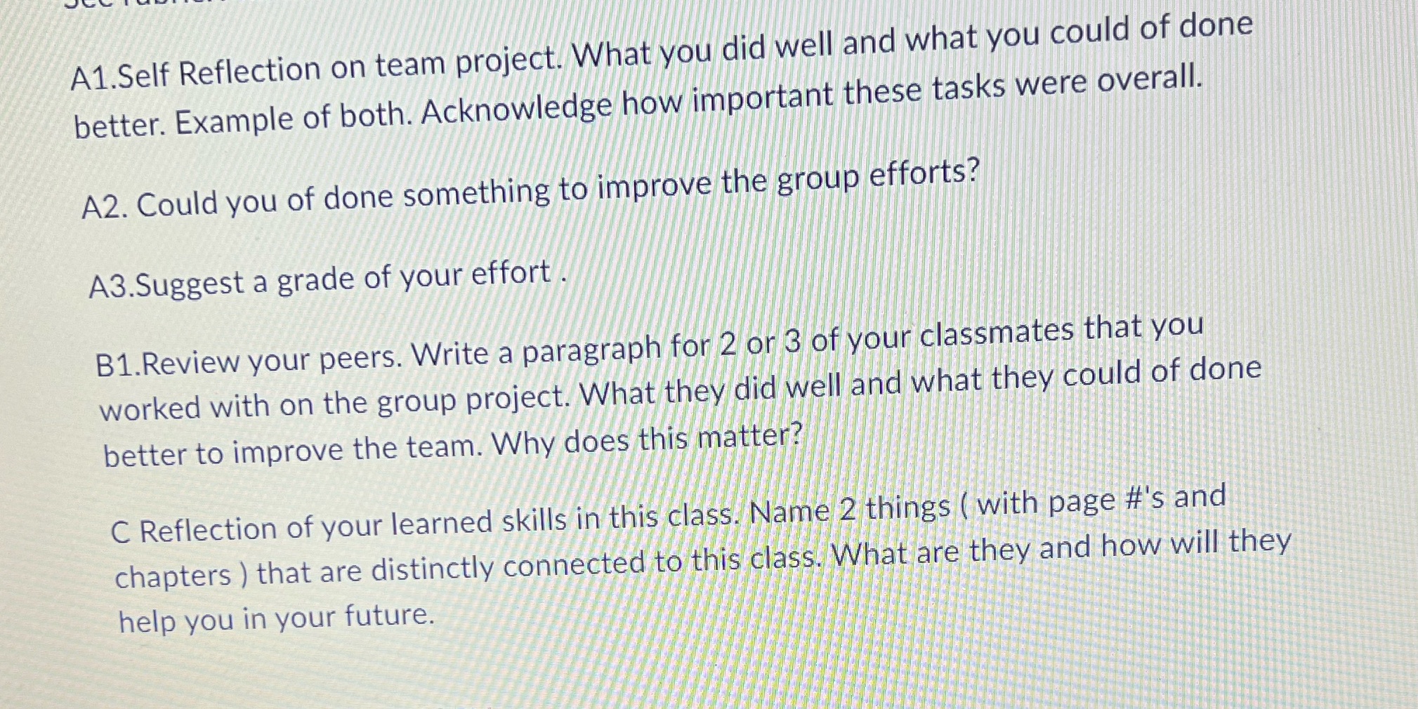 Example names te course is business culture and