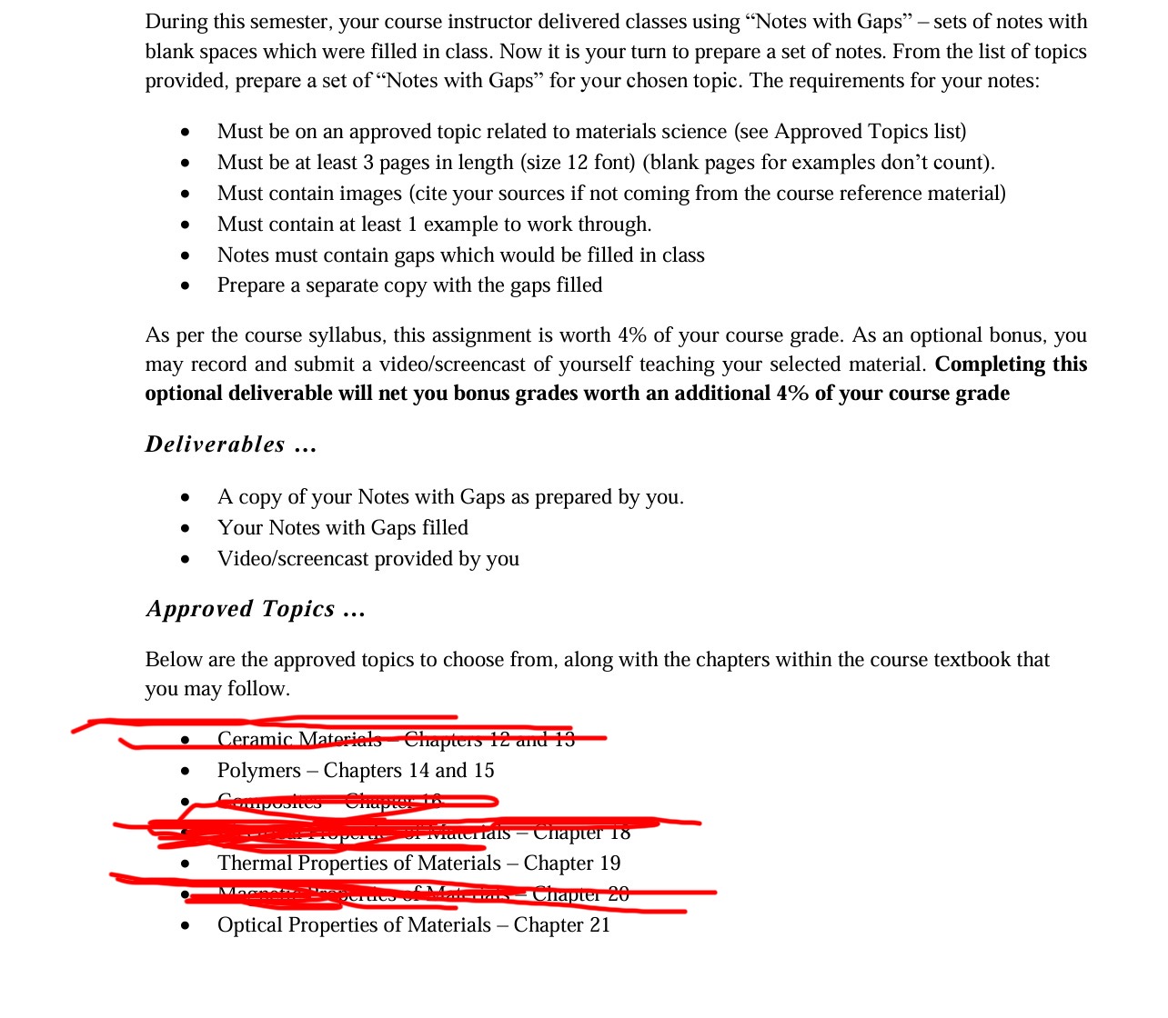 During this semester, your course instructor