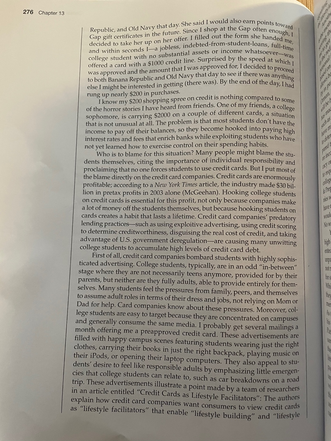 vanlies. Student Essay "The Credit Card Company