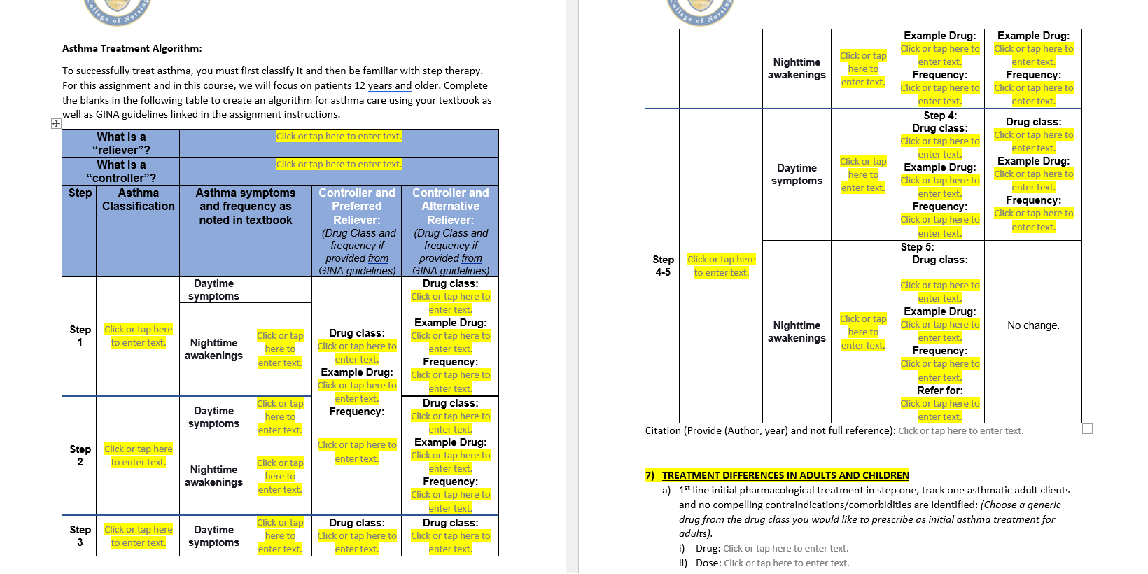 College of Nuri Example Drug: Example Drug: Click