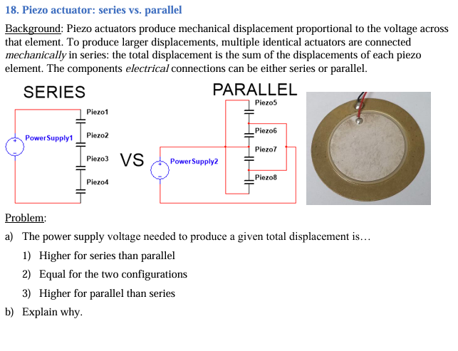 18. Piezo actuator: series vs. parallel