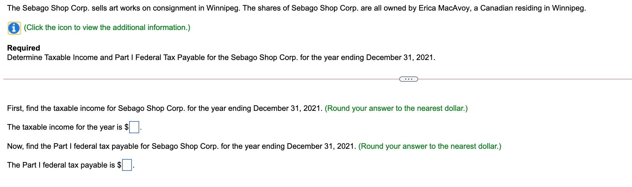 Additional information The Sebago Shop Corp. has