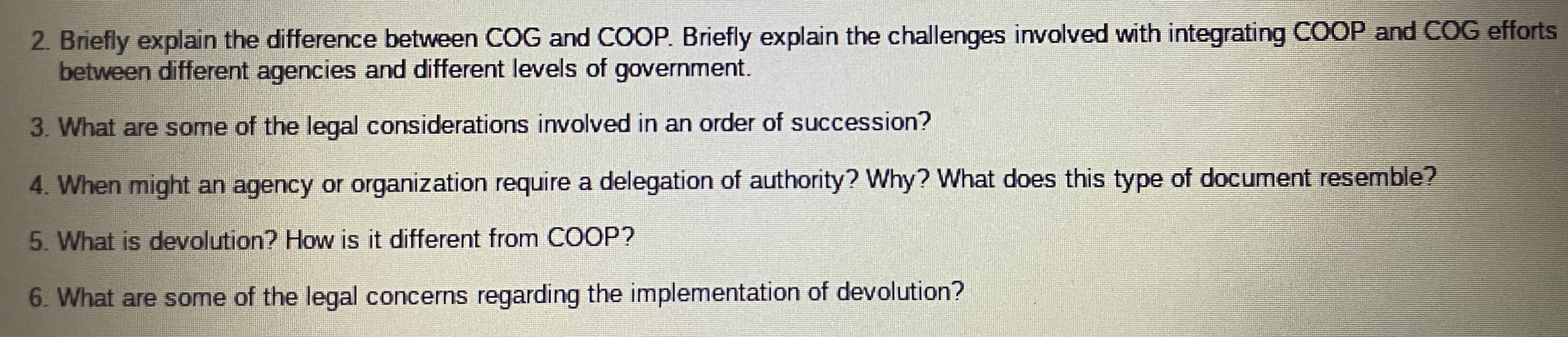 2. Briefly explain the difference between COG and