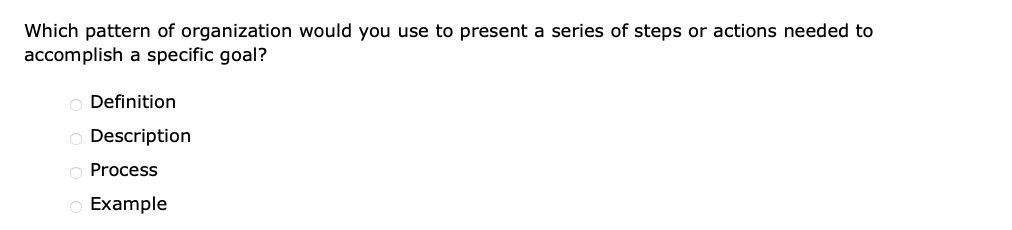 answer Which pattern of organization would you