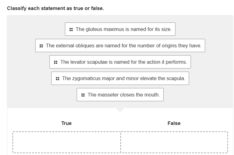 Categorise true or false in image Classify each statement as true or