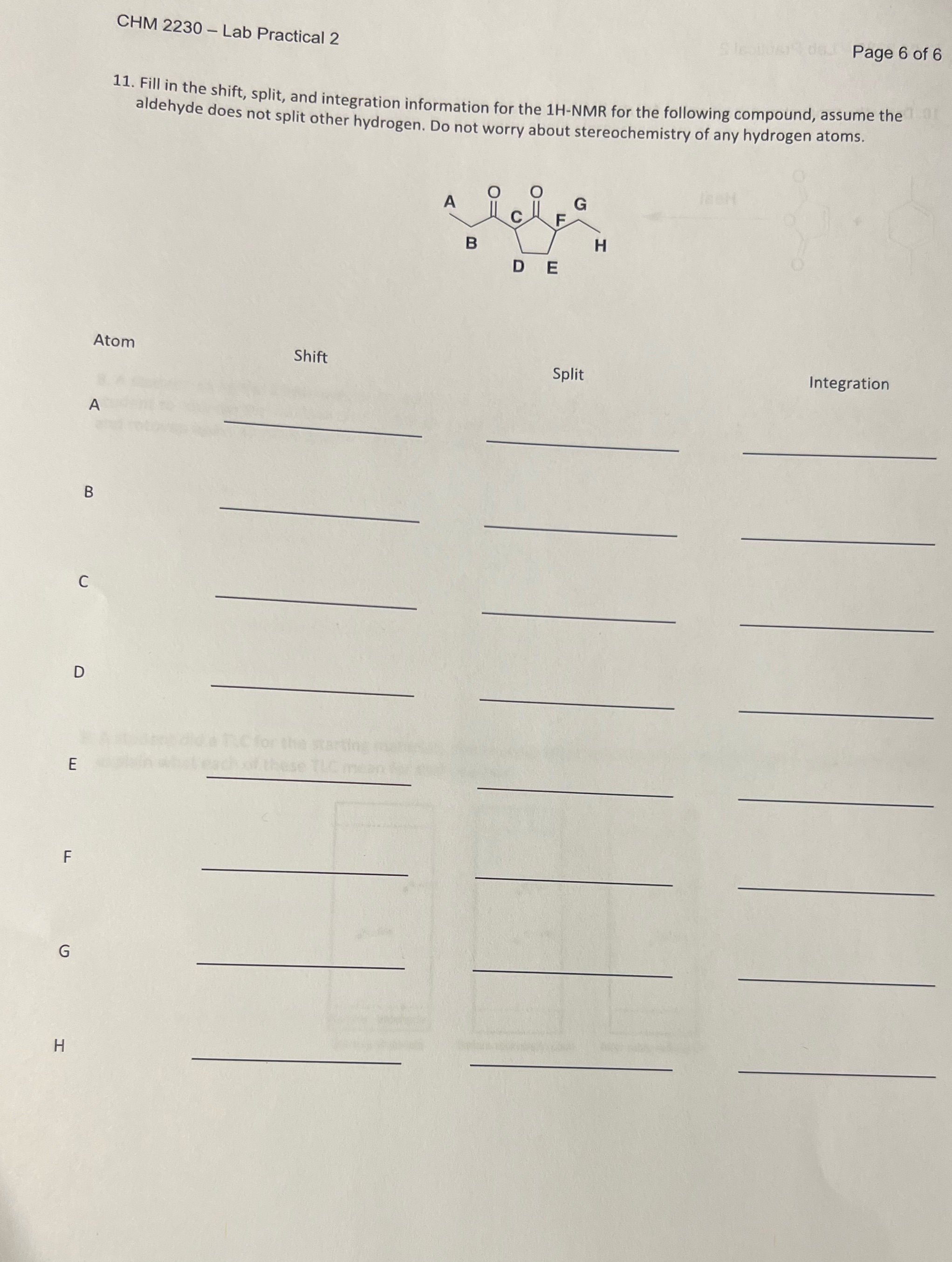 Help asap CHM 2230 - Lab Practical 2 Page 6 of 6