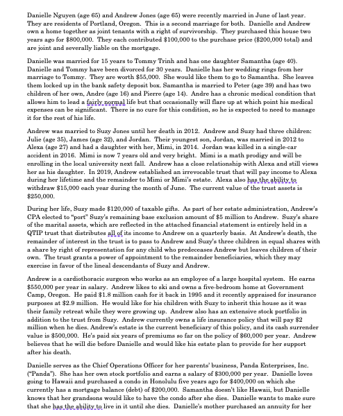 Danielle Nguyen (age 65) and Andrew Jones (age