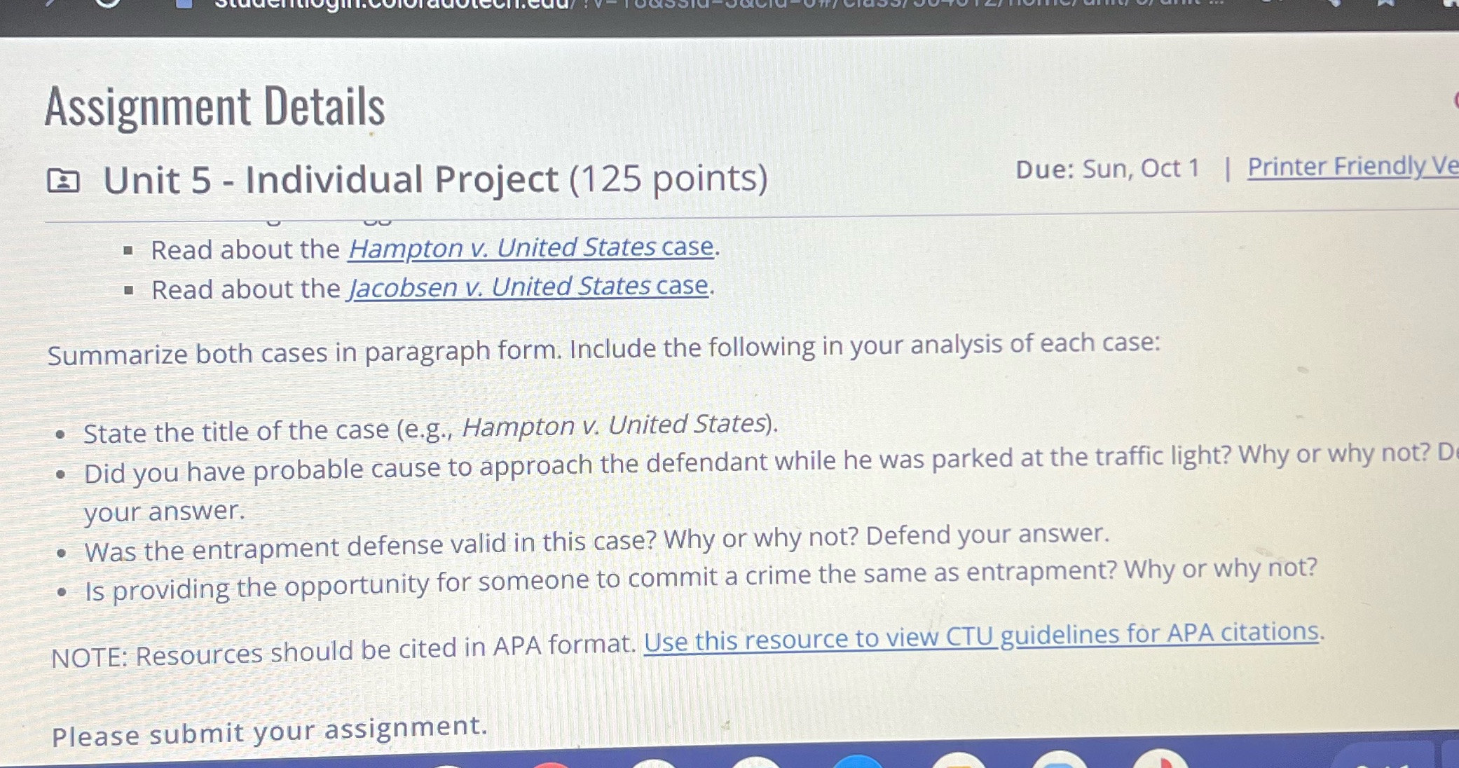 Assignment Details ' El Unit 5 - Individual
