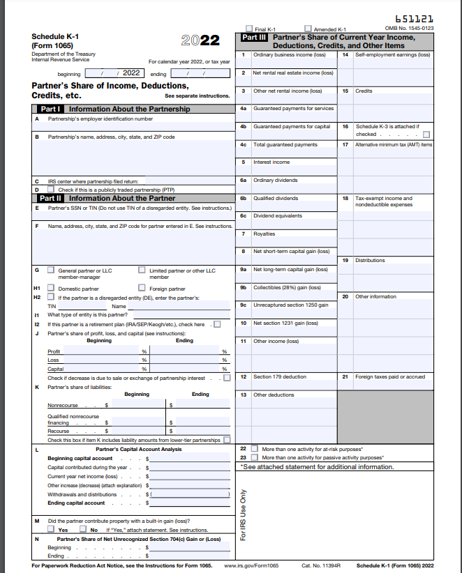 Tax Form Preparation Please help with Schedule K