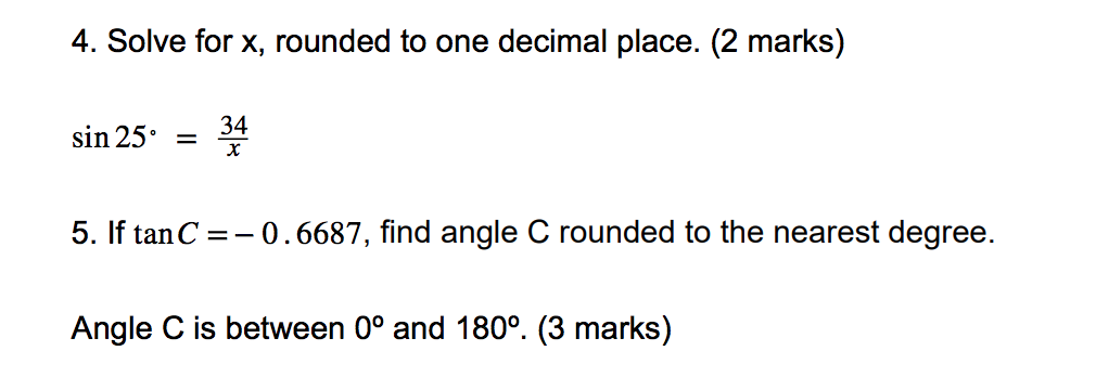 please help 4. Solve for x, rounded to one