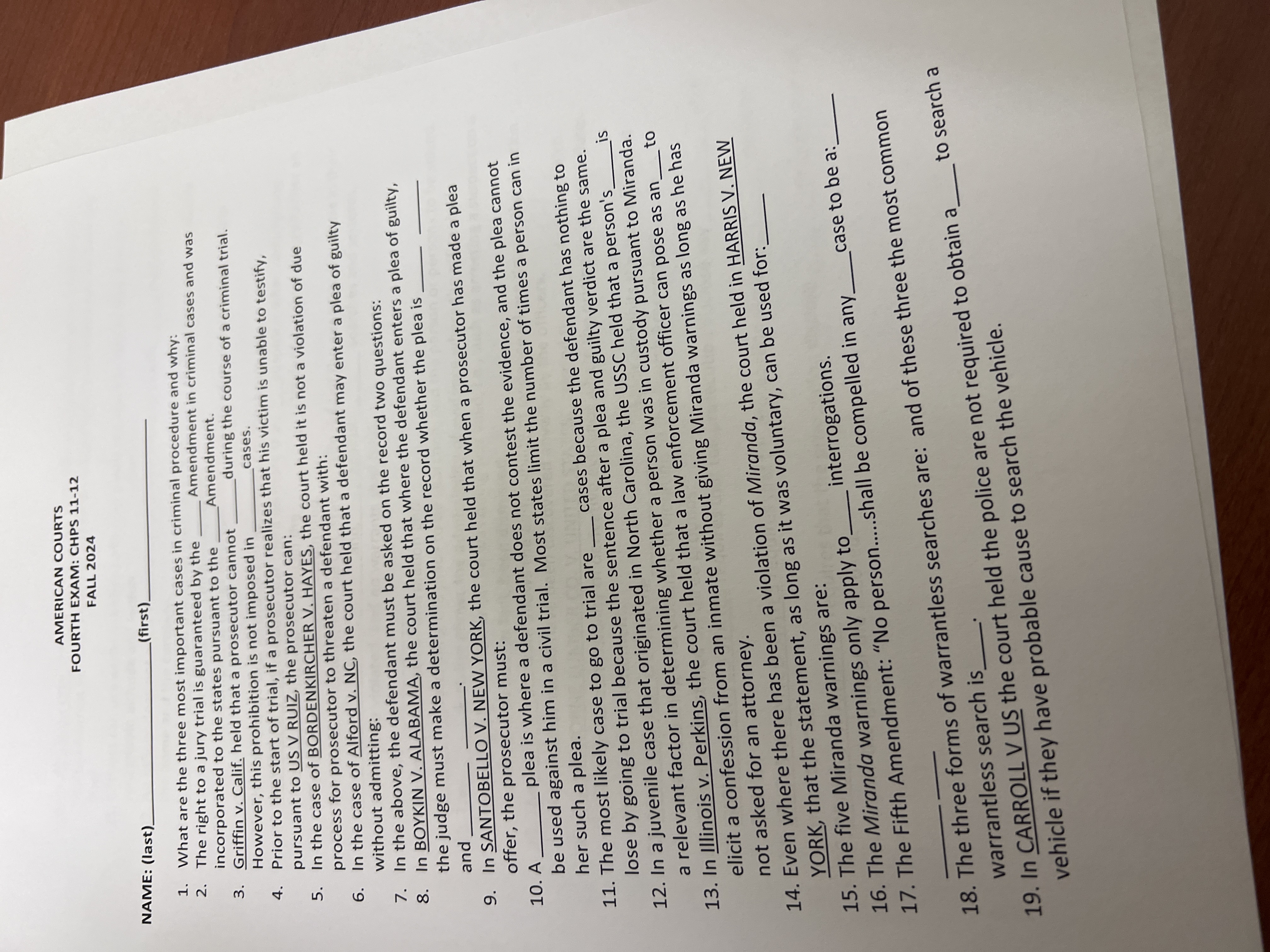 her a 11. The mos lose by go 12. In a juvenile a