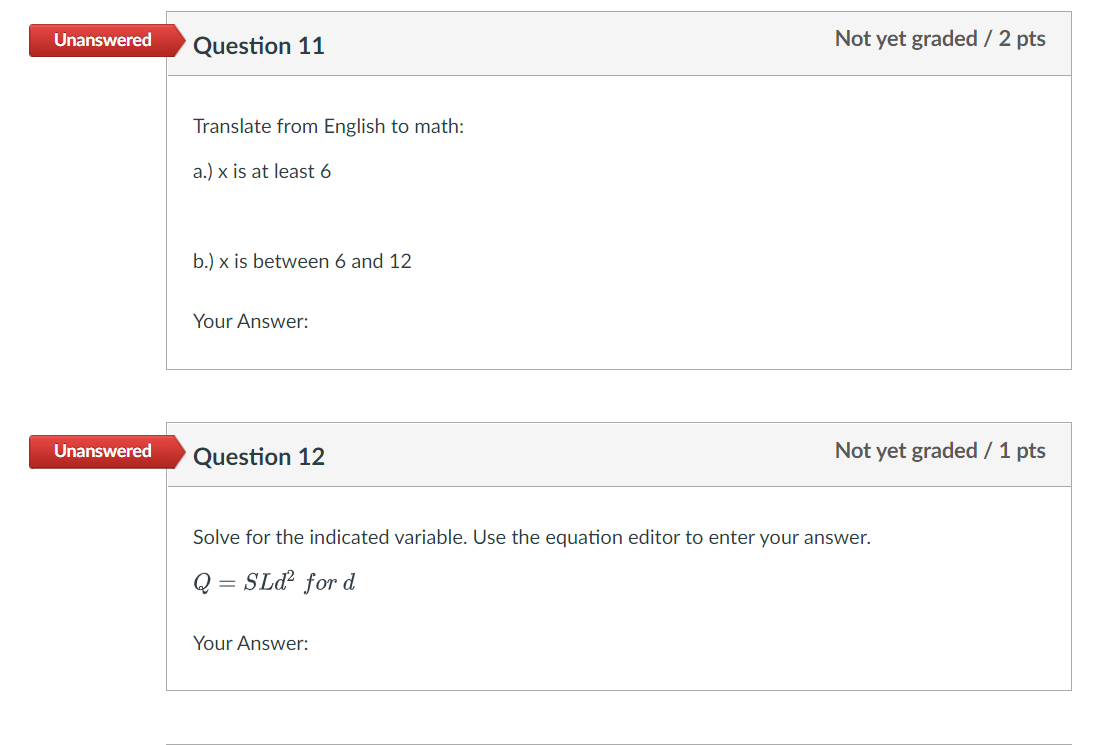 Question 11 Not yet graded I 2 pts Translate from