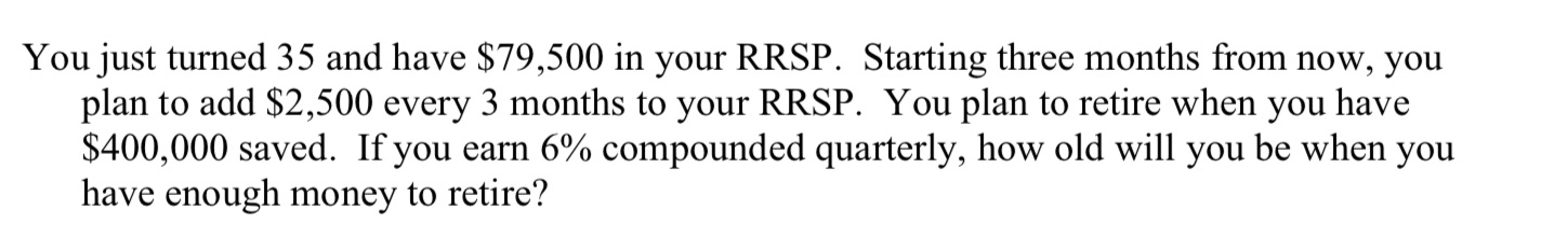 You just turned 35 and have $79,500 in your RRSP.