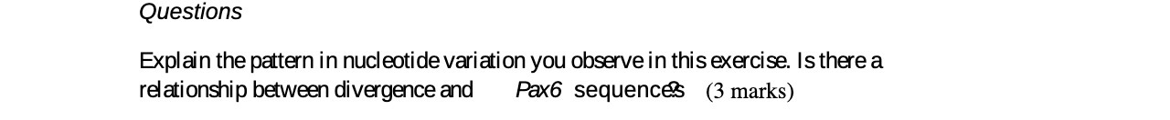 Questions Explain the pattern in nucleotide