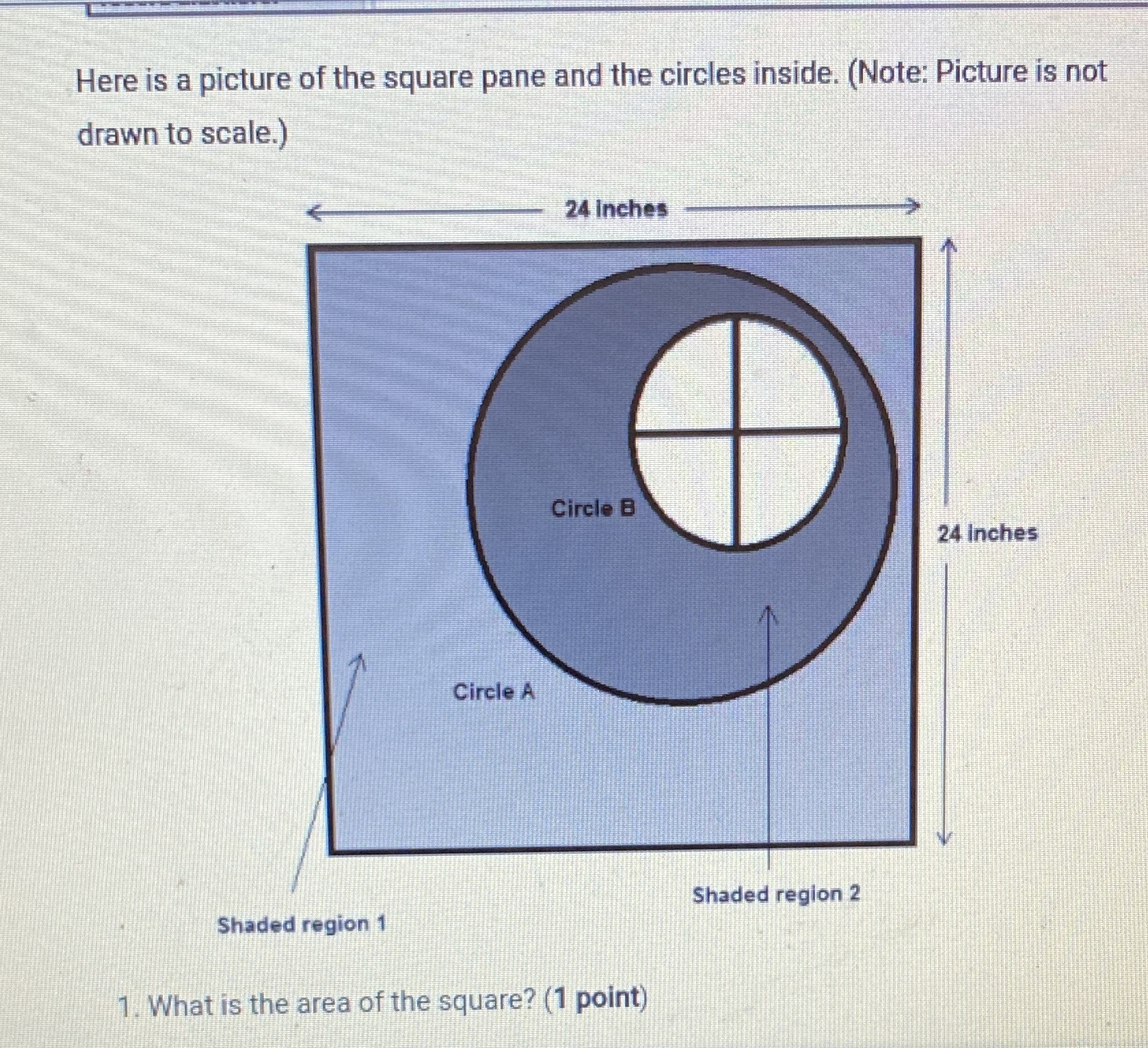 Here is a picture of the square pane and the