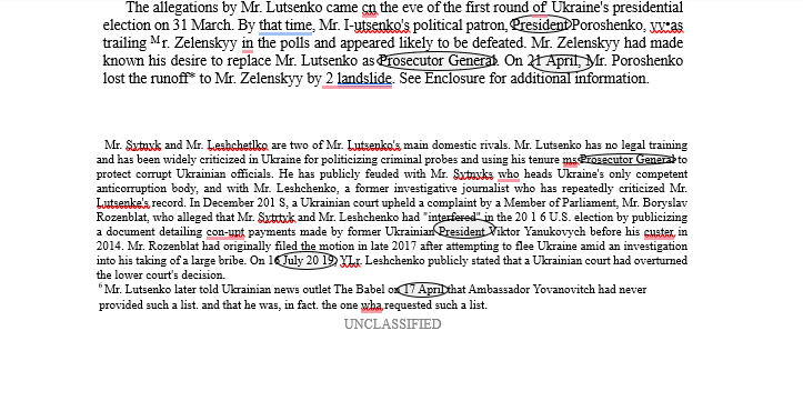 The allegations by Mr. Lutsenko came on the eve