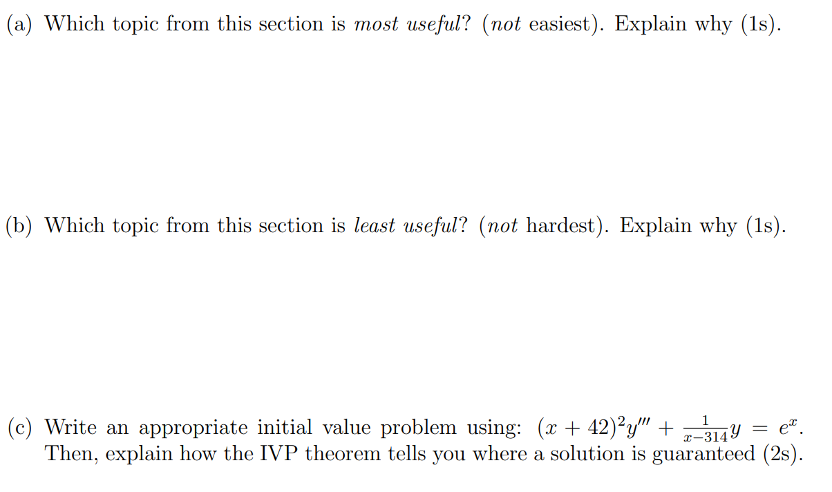 These are the section covered so far: ? 3.1: