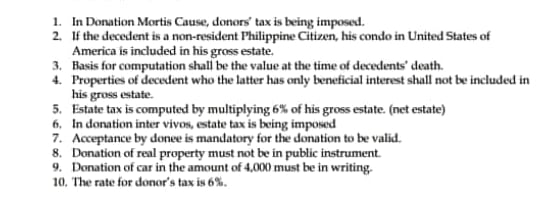 True or False (About Tranfer Taxes in the