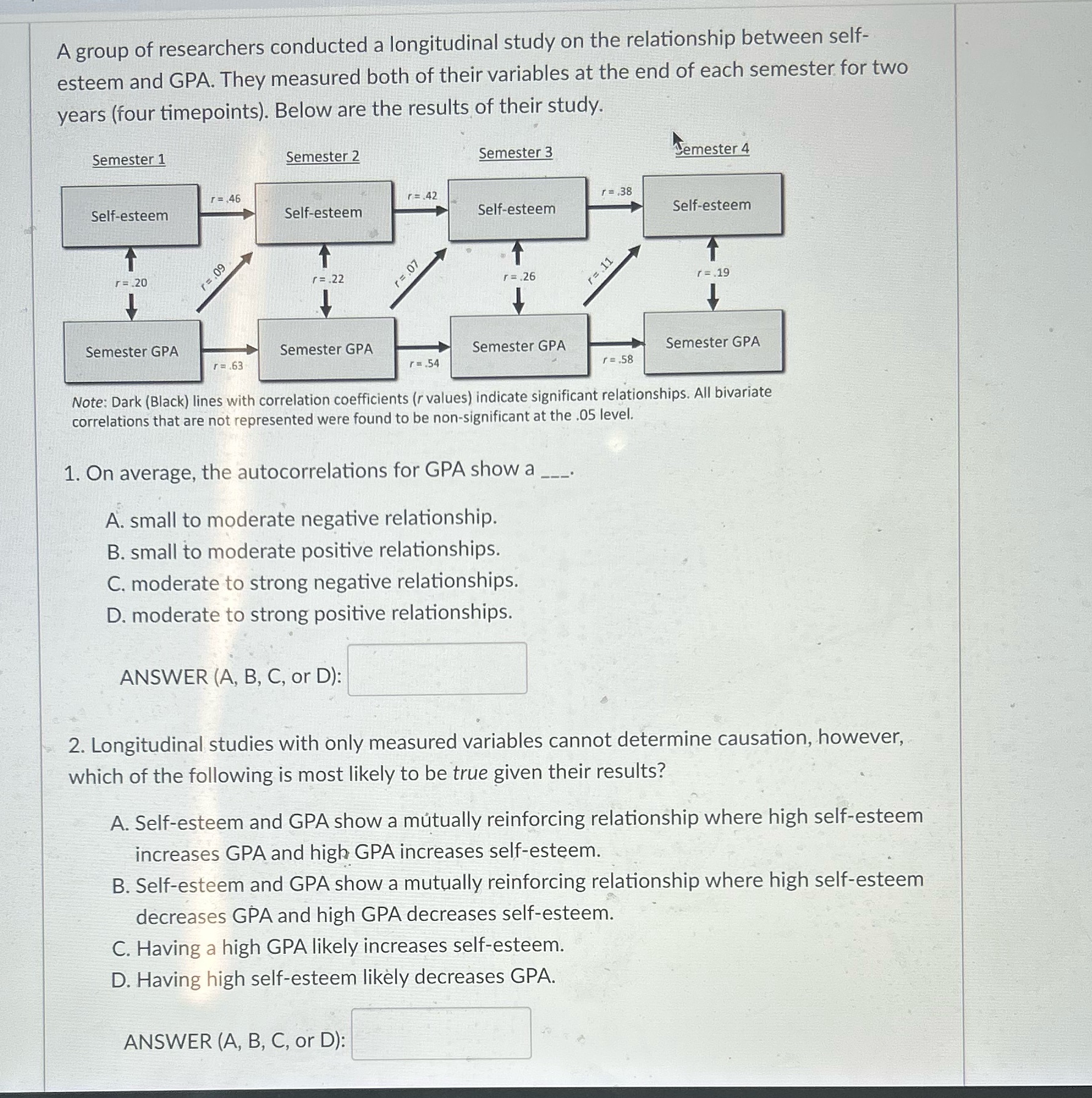 3. Based on the cross-sectional correlations,