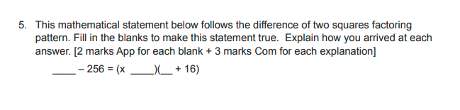 5. This mathematical statement below follows the