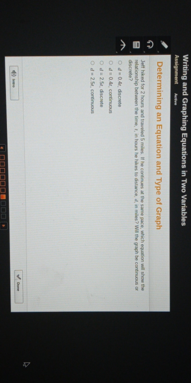 discrete or continuous Writing and Graphing